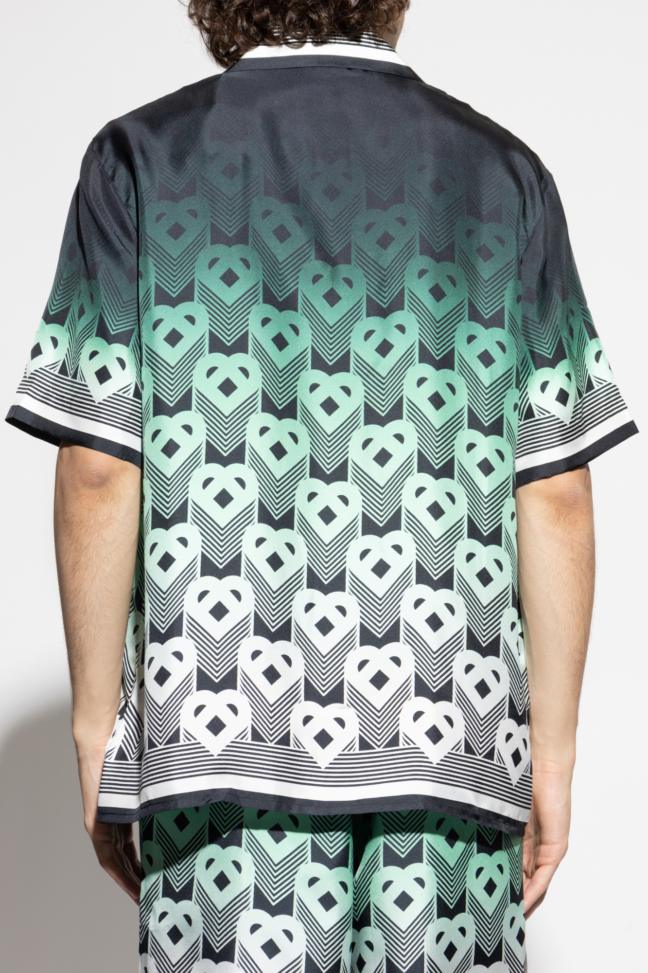 Tシャツ・カットソー Casablanca FW25 (MPF25 SH 003 08COPACABANAPINK) Casablanca Silk shirt with pocket | Men's Clothing | Vitkac